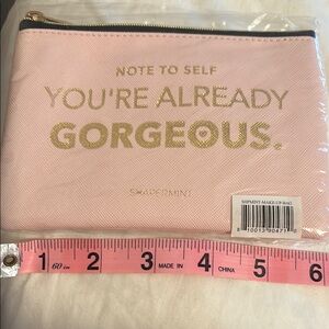 Pink and Gold Makeup Bag- 6x4”